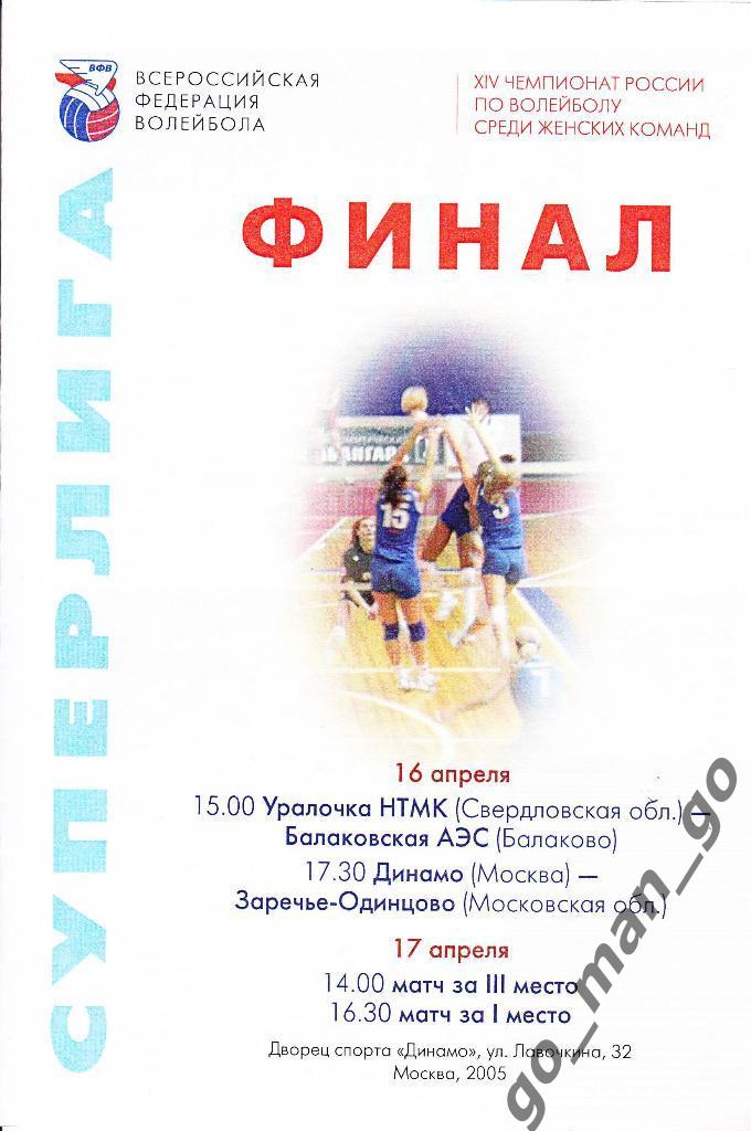 УРАЛОЧКА Екатеринбург БАЛАКОВСКАЯ АЭС Балаково ДИНАМО Москва ЗАРЕЧЬЕ-ОДИНЦОВО 05