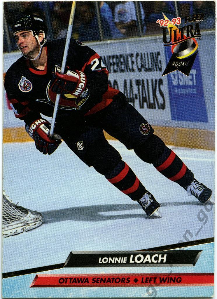 Lonnie Loach (Ottawa Senators). Fleer Ultra 1992-1993, Rookie, № 146.