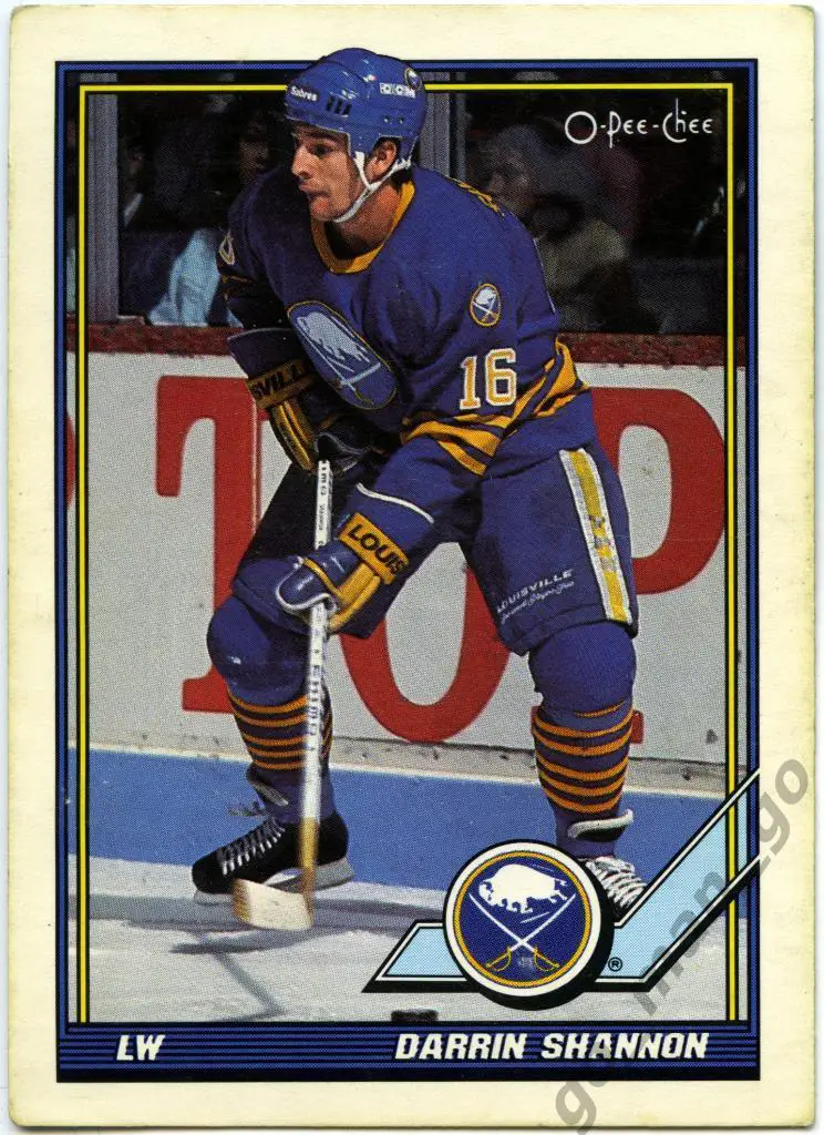 Darrin Shannon (Buffalo Sabres). O-Pee-Chee 1991-1992, № 214.