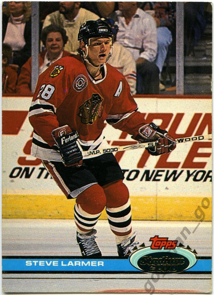 Steve Larmer (Chicago Blackhawks). Topps Stadium Club Hockey 1991-1992, № 270.