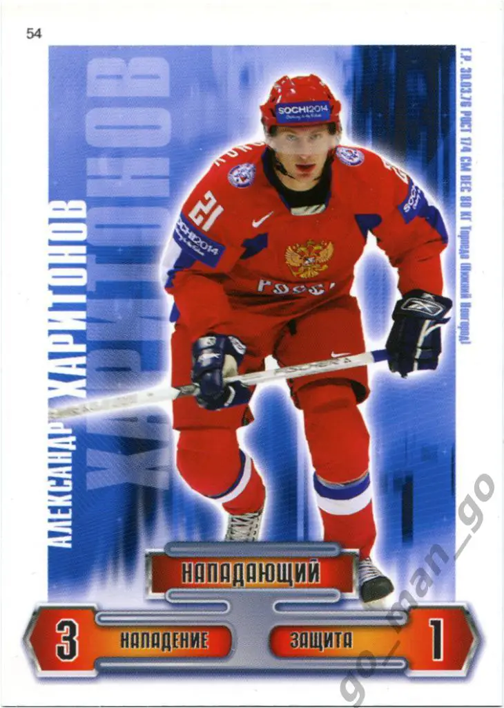 Александр Харитонов (Торпедо Нижний Новгород). Сборная России 2006-2009, № 54.