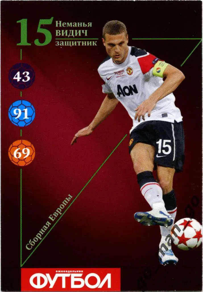Неманья Видич (сборная Европы). Еженедельник «Футбол», 2013. № 15.