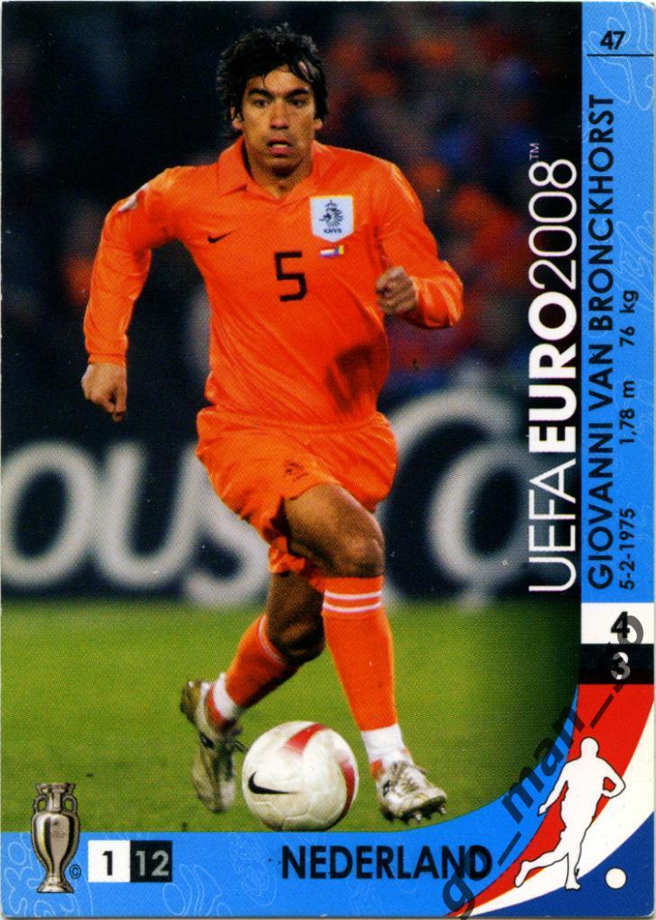 Giovanni van Bronckhorst (Nederland). Panini, Euro-2008, Card game, № 47.