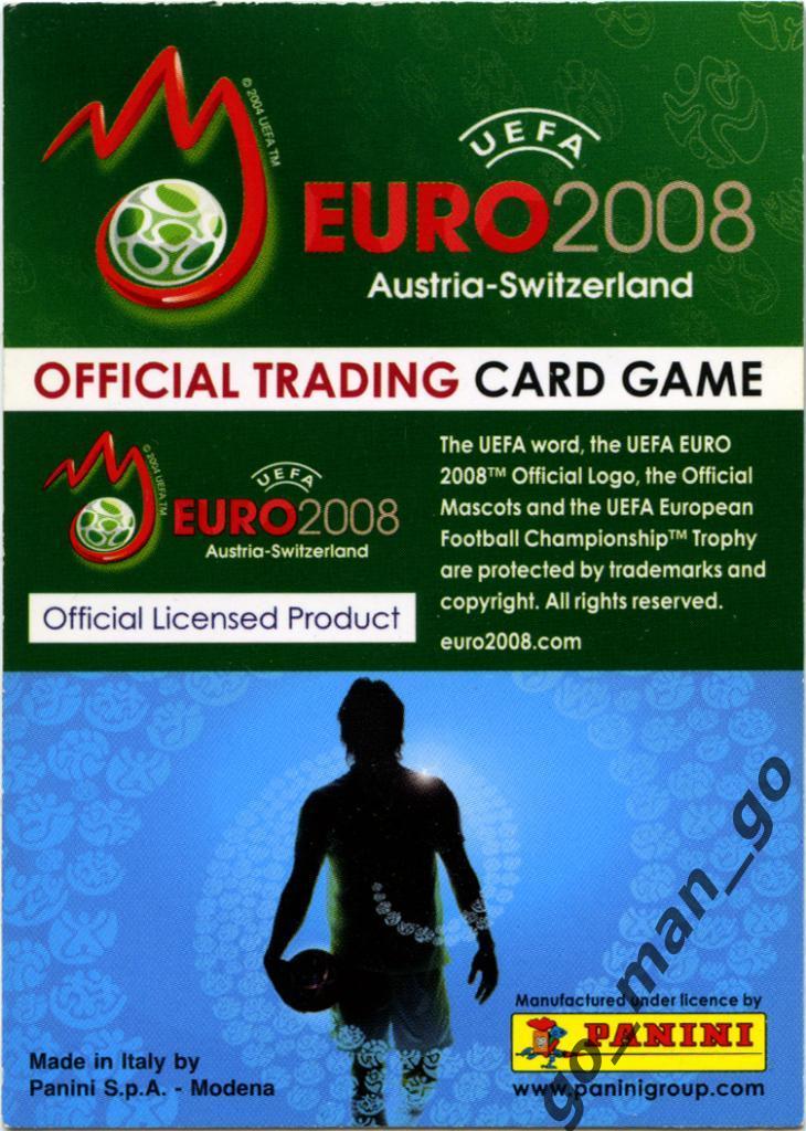 Giovanni van Bronckhorst (Nederland). Panini, Euro-2008, Card game, № 47. 1
