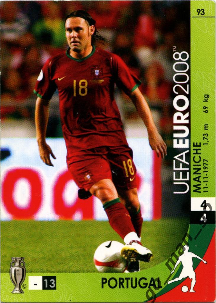 Maniche (Portugal). Panini, Euro-2008, Card game, № 93.