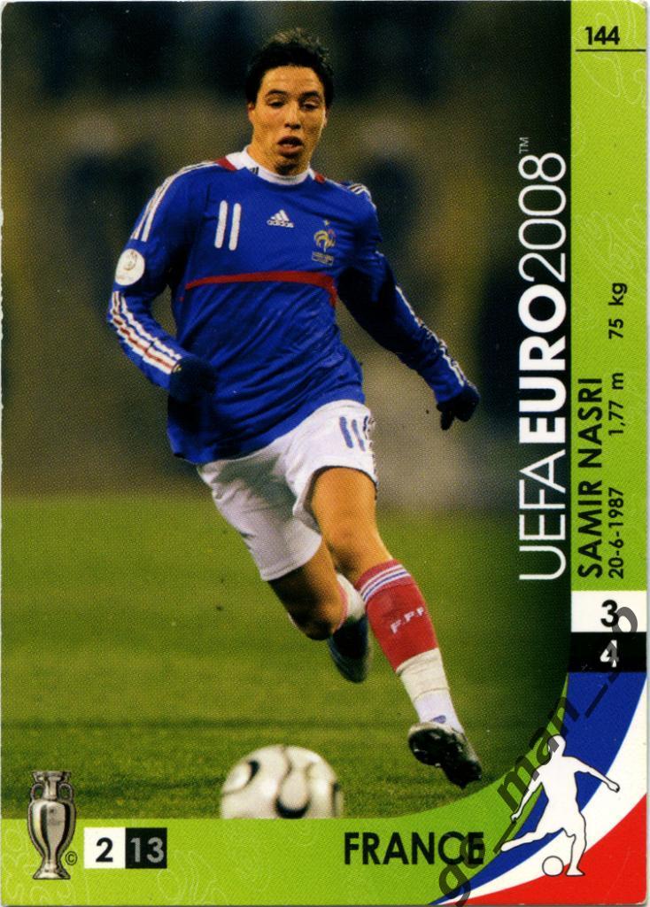 Samir Nasri (France). Panini, Euro-2008, Card game, № 144.