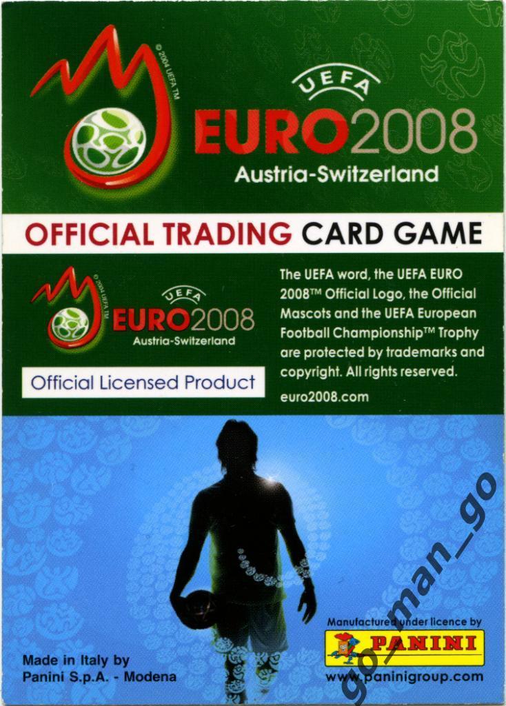 Samir Nasri (France). Panini, Euro-2008, Card game, № 144. 1