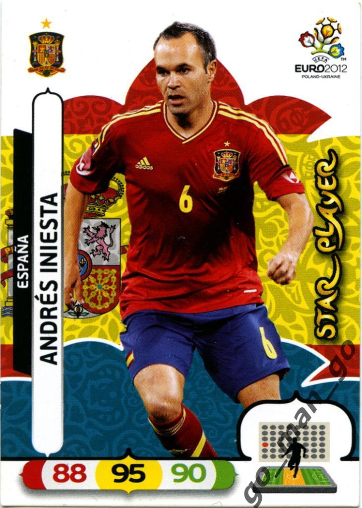 Andres Iniesta (Espana). Panini, Euro-2012, Adrenalyn XL.