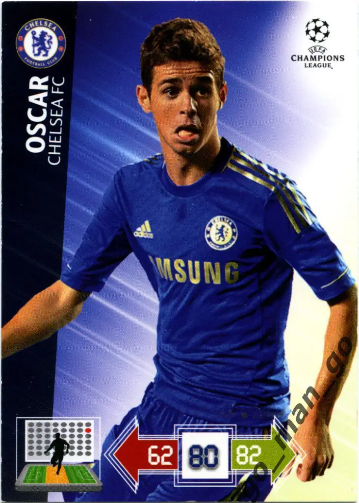 Oscar (Chelsea FC). Panini, Champions League-2012/2013, Adrenalyn XL.
