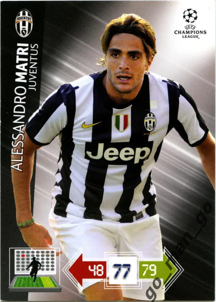 Alessandro Matri (Juventus). Panini, Champions League-2012/2013, Adrenalyn XL.