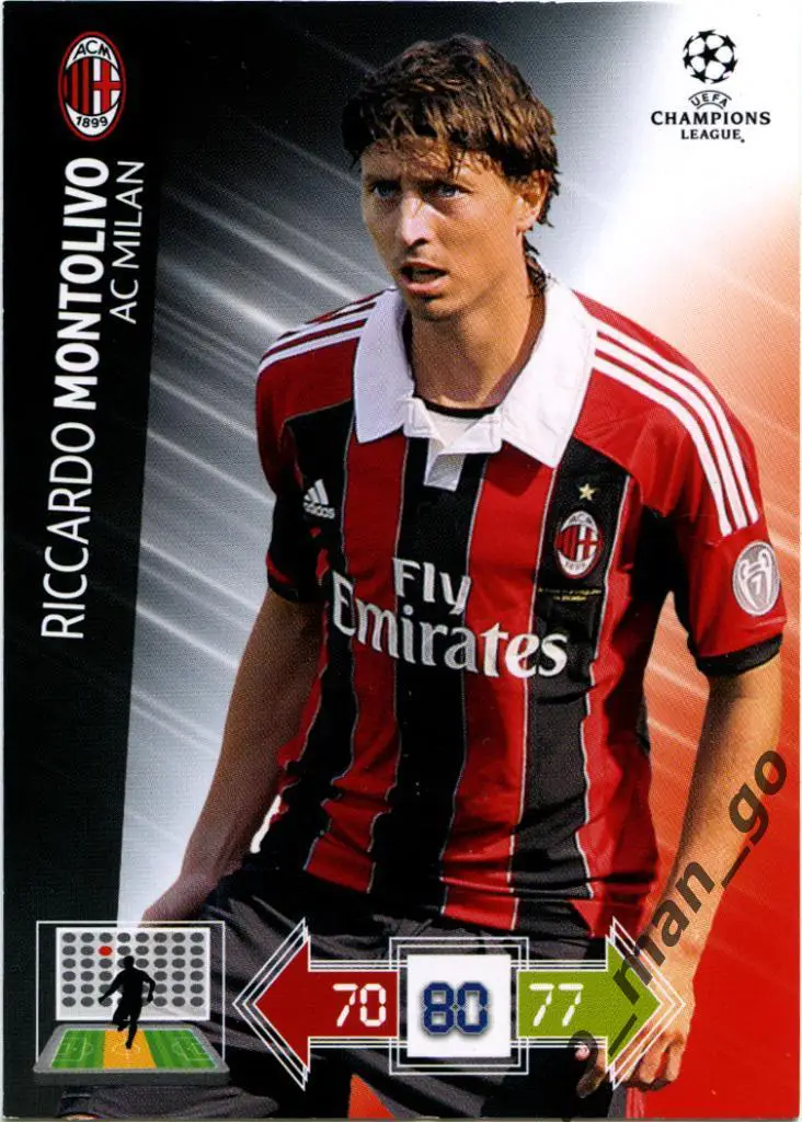 Riccardo Montolivo (AC Milan). Panini, Champions League-2012/2013, Adrenalyn XL.