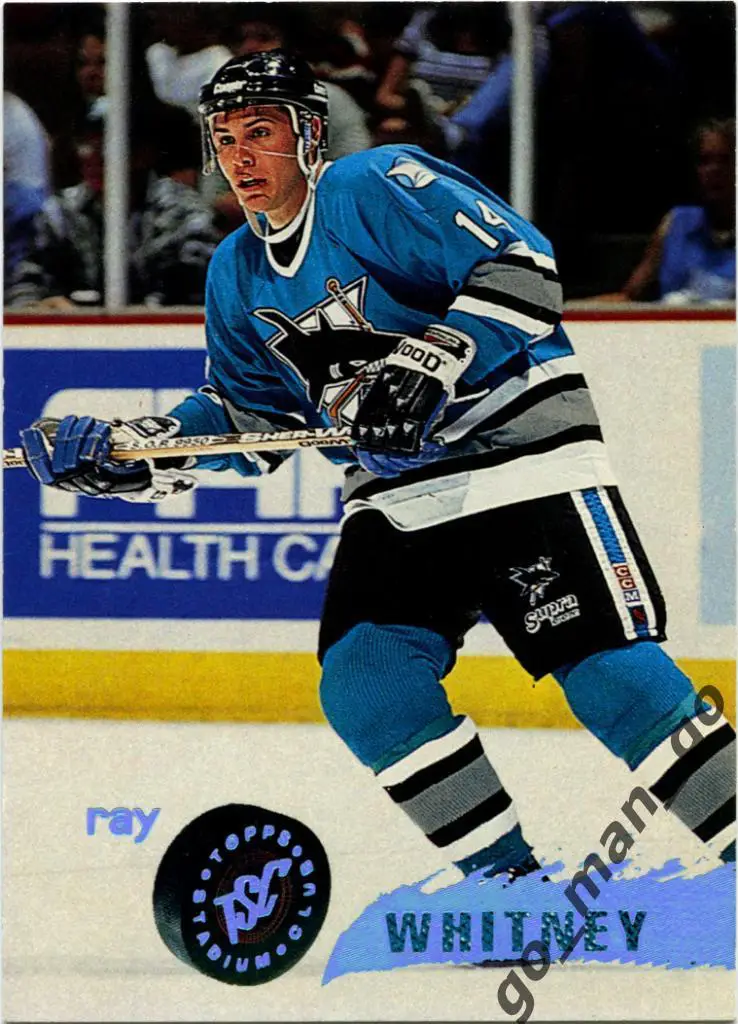 Ray Whitney (San Jose Sharks). Topps Stadium Club Hockey 1995-1996, № 86.