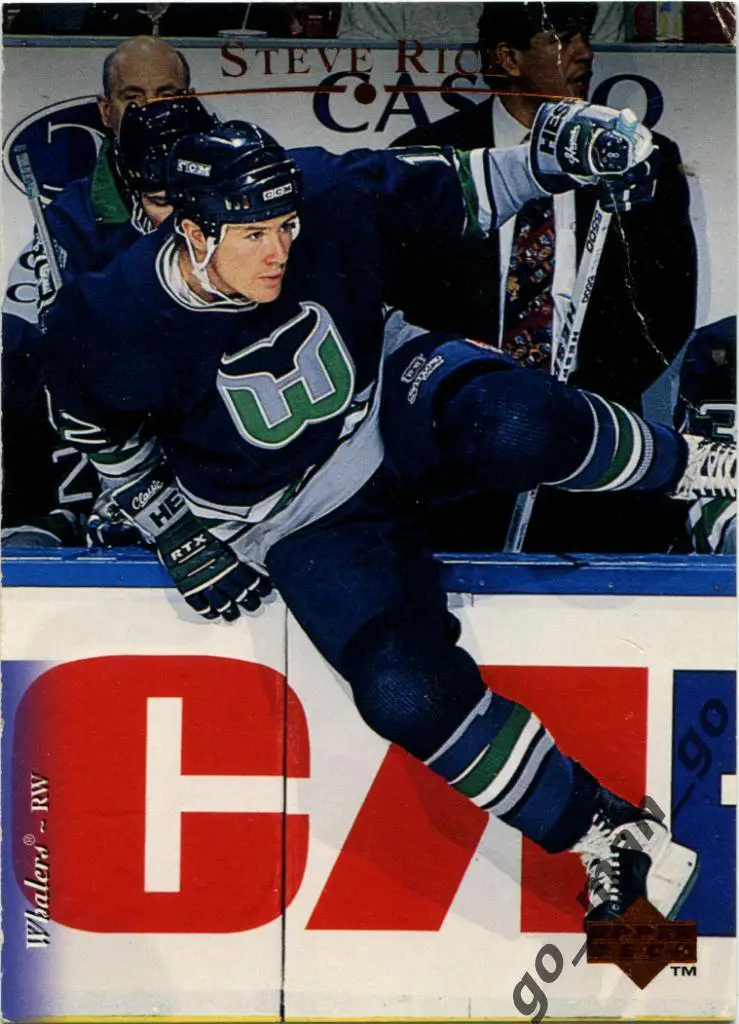 Steve Rice (Hartford Whalers). Upper Deck NHL 1995-1996, № 210.