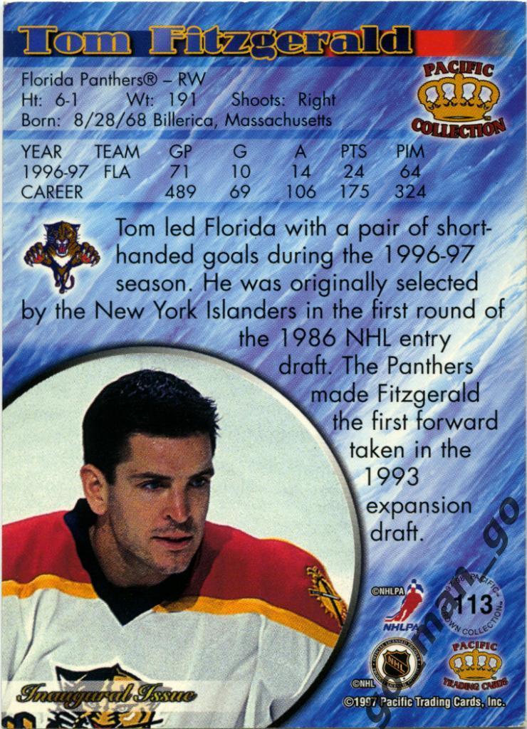 Tom Fitzgerald (Florida Panthers). Pacific NHL 1997-1998, № 113. 1