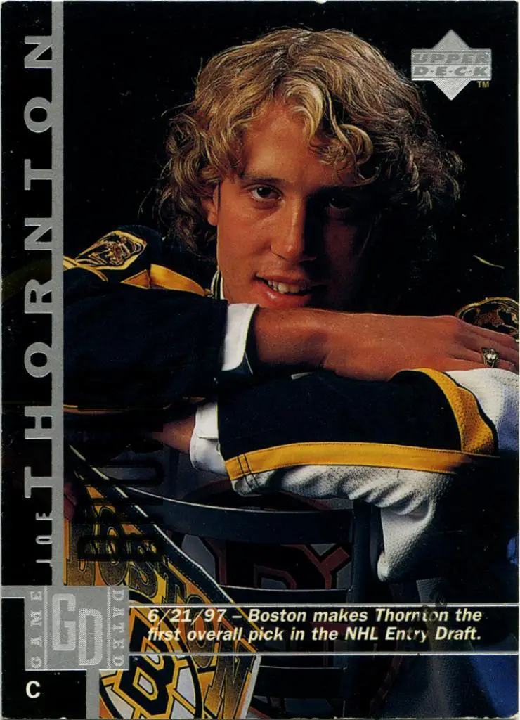 Joe Thornton (Boston Bruins). Upper Deck NHL 1997-1998, № 218.