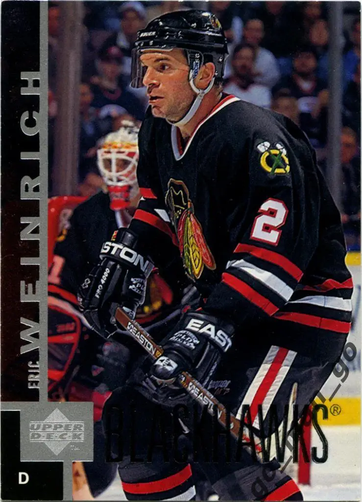 Eric Weinrich (Chicago Blackhawks). Upper Deck NHL 1997-1998, № 246.