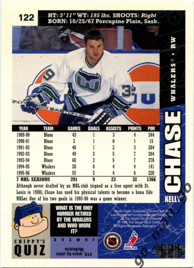 Kelly Chase (Hartford Whalers). Upper Deck Collector's Choice 1996-1997, № 122 1