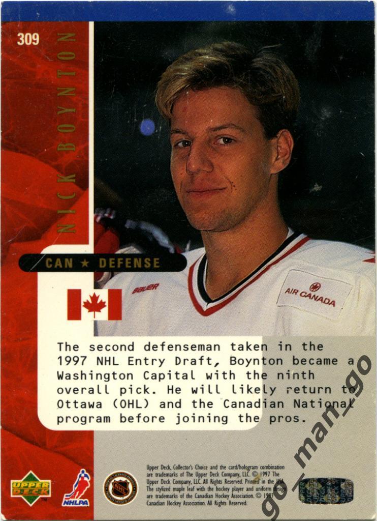 Nick Boynton (Canada). Upper Deck Collector's Choice 1997-1998, № 309. 1
