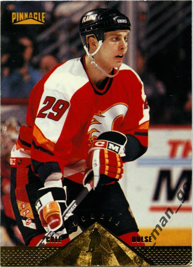 Cale Hulse (Calgary Flames). Pinnacle NHL 1996-1997, Rookie, № 242.