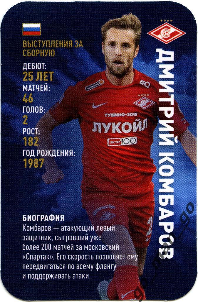 Дмитрий Комбаров (Спартак Москва). Top Trumps. Звёзды мирового футбола 2018.