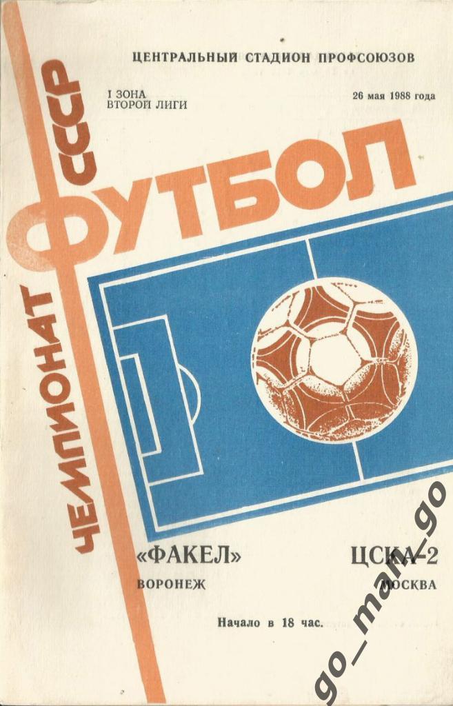ФАКЕЛ Воронеж – ЦСКА-2 Москва 26.05.1988.