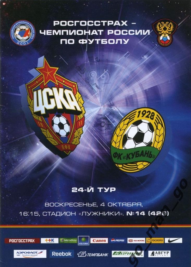 ЦСКА Москва – КУБАНЬ Краснодар 04.10.2009.