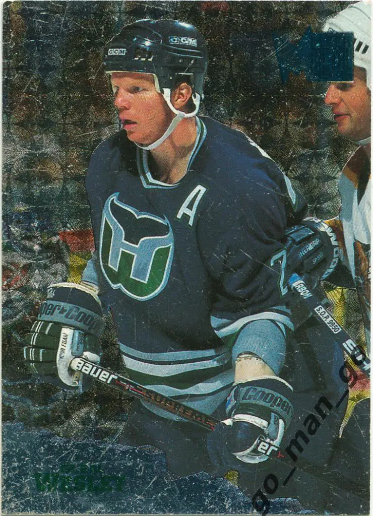 Glen Wesley (Hartford Whalers). Fleer Metal NHL 1995-1996, № 68.