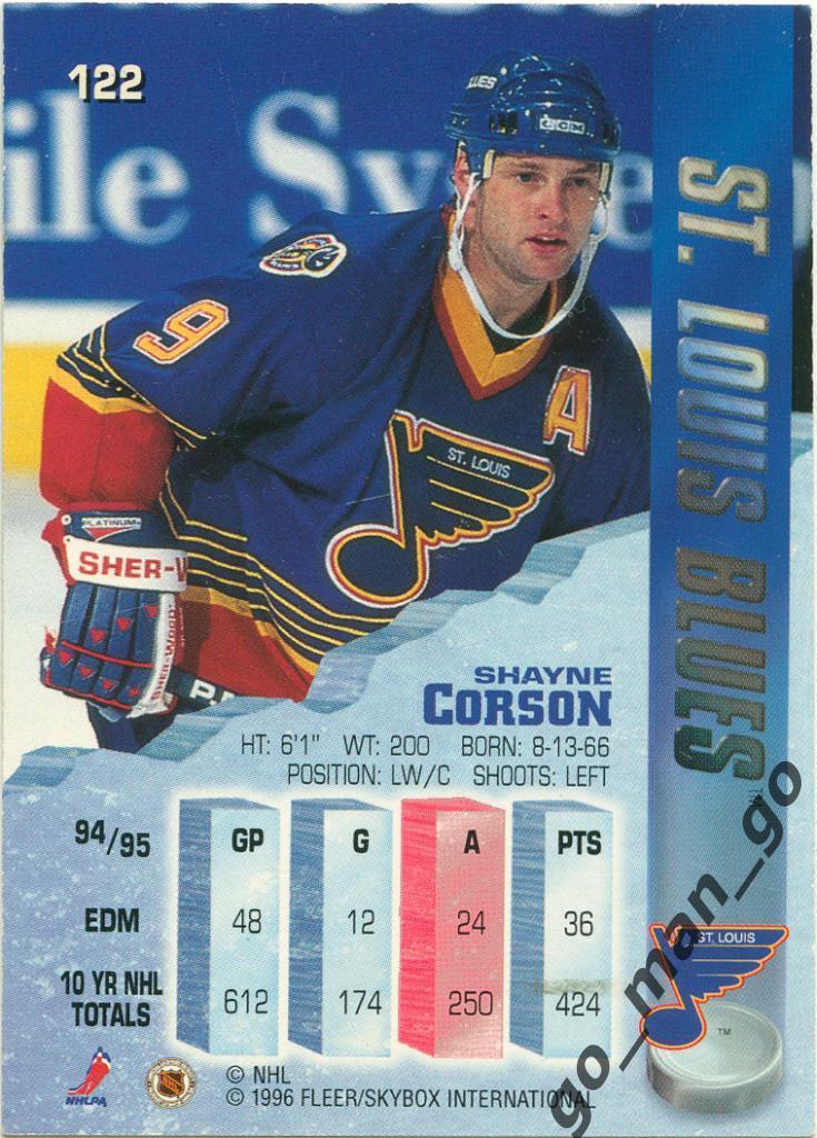 Shayne Corson (St. Louis Blues). Fleer Metal NHL 1995-1996, № 122. 1