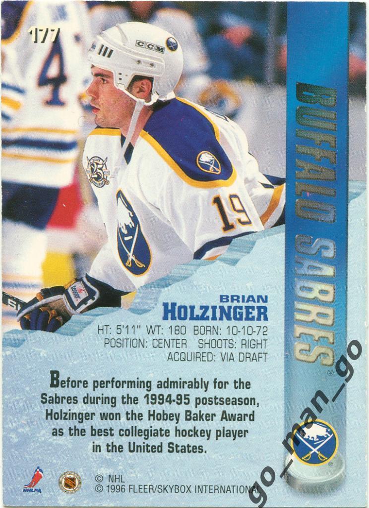 Brian Holzinger (Buffalo Sabres). Fleer Metal 1995-1996, Rookie, № 177. 1