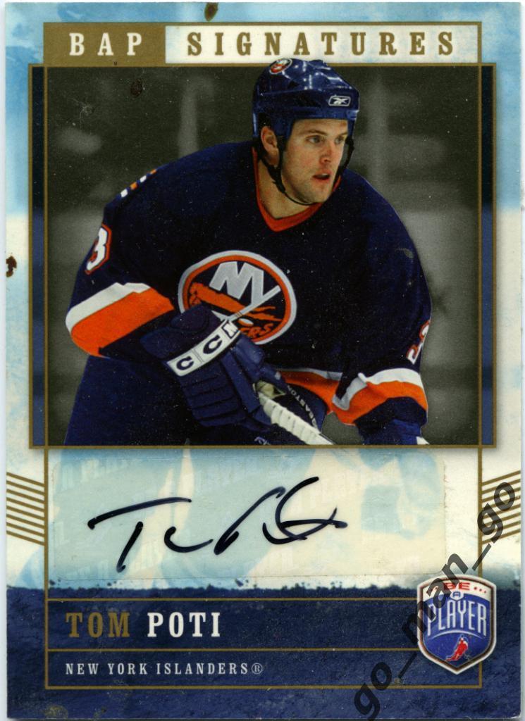 Tom Poti New York Islanders. Upper Deck BAP Signatures 2006-2007, autograph, TP.