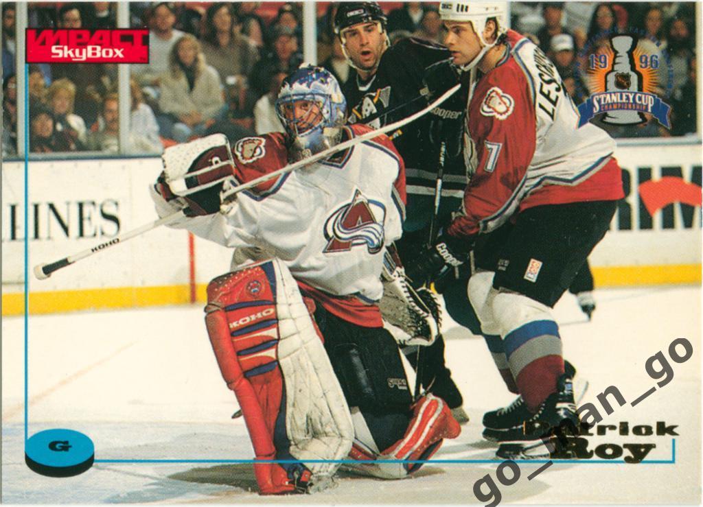 Patrick Roy (Colorado Avalanche). SkyBox Impact 1996-1997, № 27.