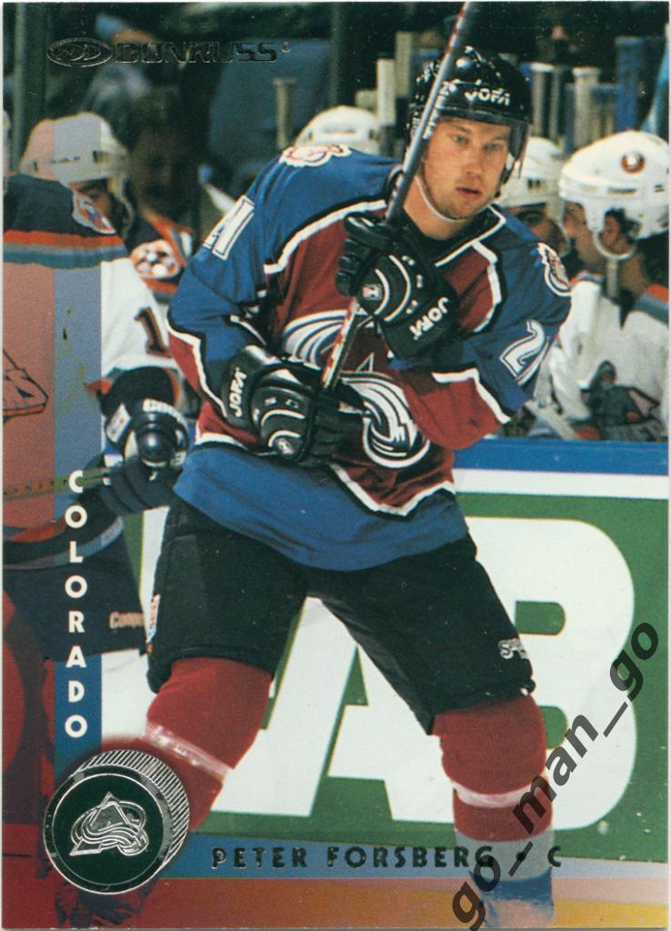 Peter Forsberg (Colorado Avalanche). Donruss NHL 1997-1998, № 1.