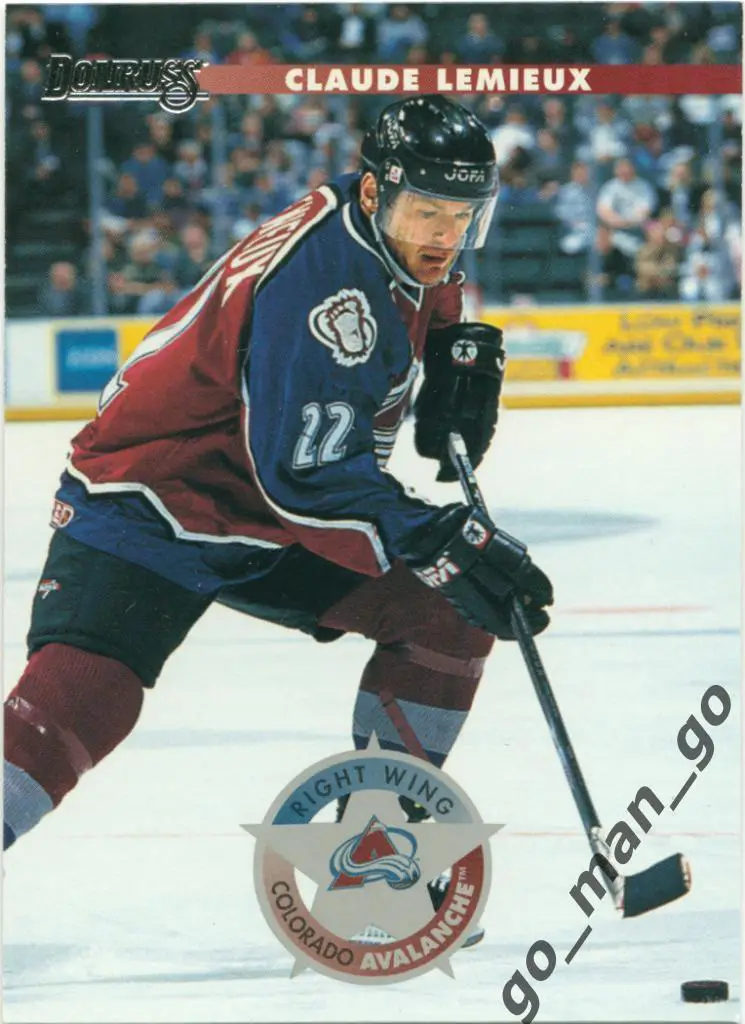 Claude Lemieux (Colorado Avalanche). Donruss NHL 1996-1997, № 23.