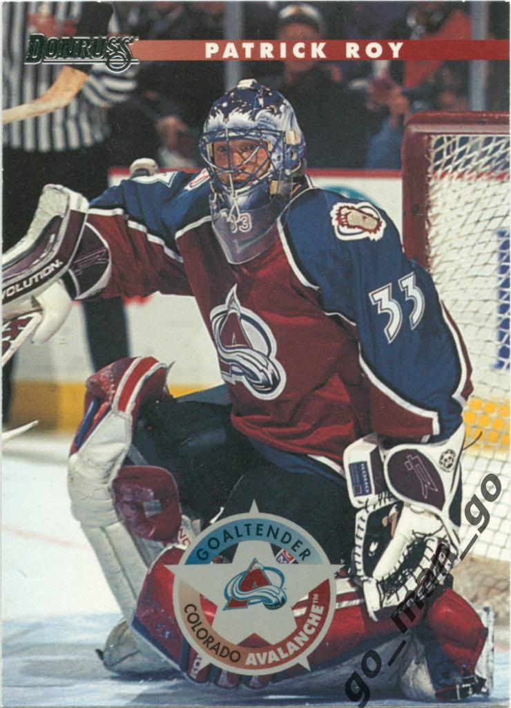 Patrick Roy (Colorado Avalanche). Donruss NHL 1996-1997, № 112.