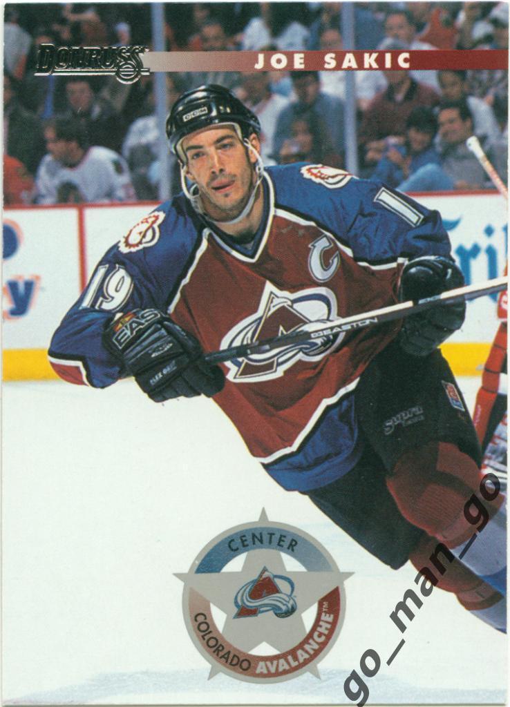Joe Sakic (Colorado Avalanche). Donruss NHL 1996-1997, № 1.
