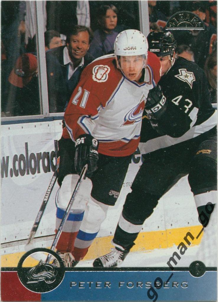 Peter Forsberg (Colorado Avalanche). Leaf NHL 1996-1997, № 159.