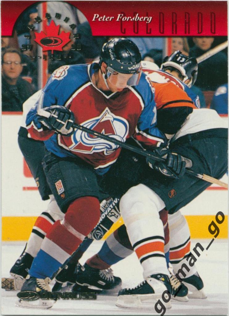 Peter Forsberg (Colorado Avalanche). Donruss Canadian Ice 1997-1998, № 6.