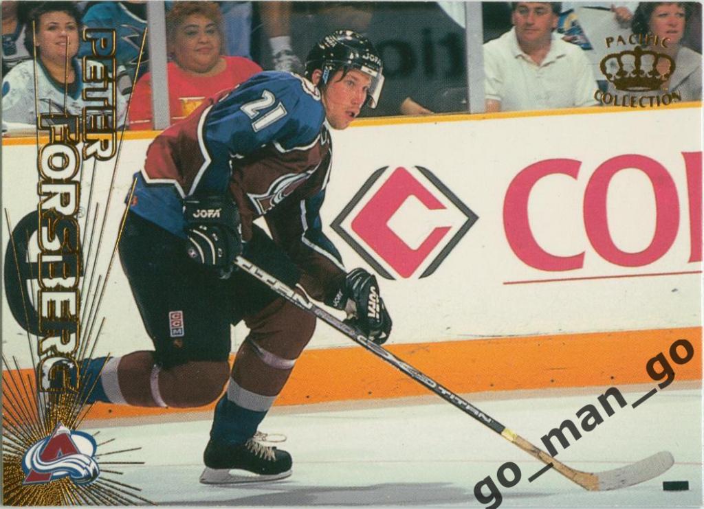Peter Forsberg (Colorado Avalanche). Pacific Crown Collection 1997-1998, № 21.