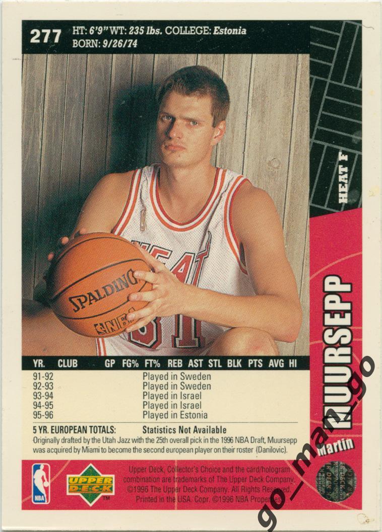 Martin Muursepp (Miami Heat). Upper Deck Collector's Choice 1996-1997, № 277. 1
