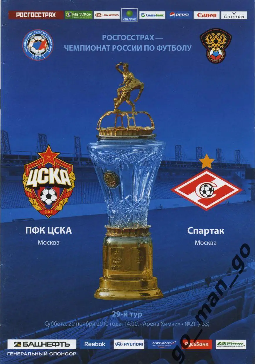 ЦСКА Москва – СПАРТАК Москва 20.11.2010.
