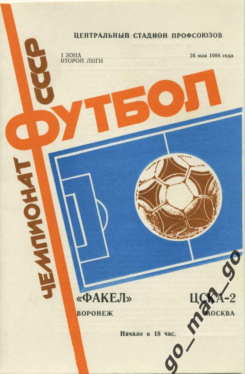 ФАКЕЛ Воронеж – ЦСКА-2 Москва 26.05.1988.