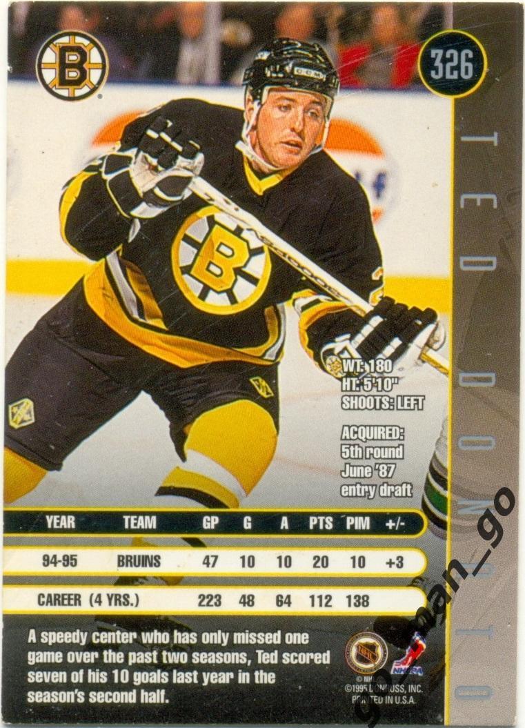Ted Donato (Boston Bruins). Donruss NHL 1994-1995, № 326. 1