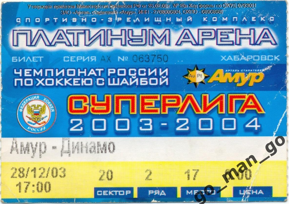 АМУР Хабаровск – ДИНАМО Москва 28.12.2003.