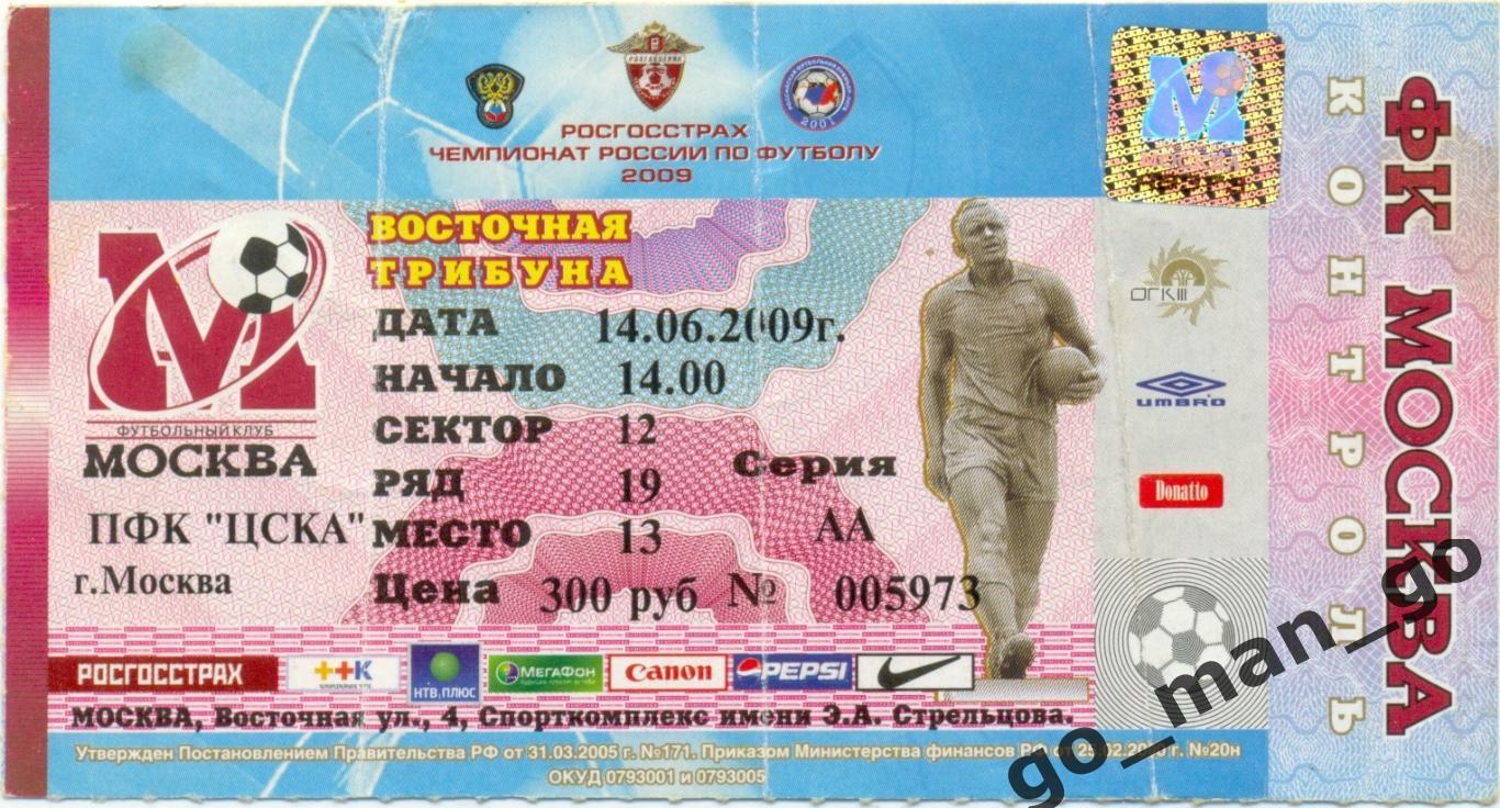 ФК МОСКВА – ЦСКА Москва 14.06.2009.