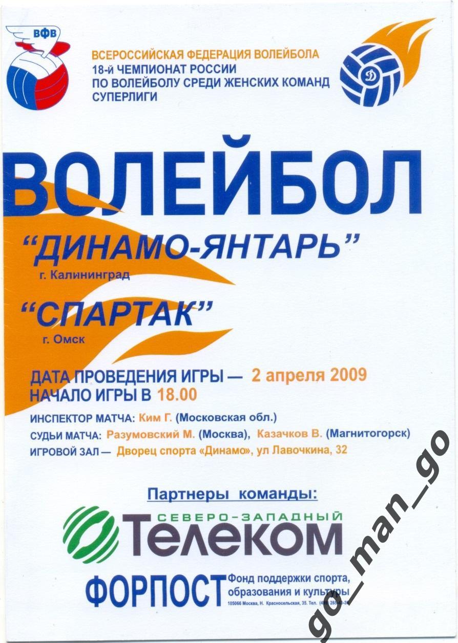 ДИНАМО-ЯНТАРЬ Калининград – СПАРТАК Омск 02.04.2009, женщины.