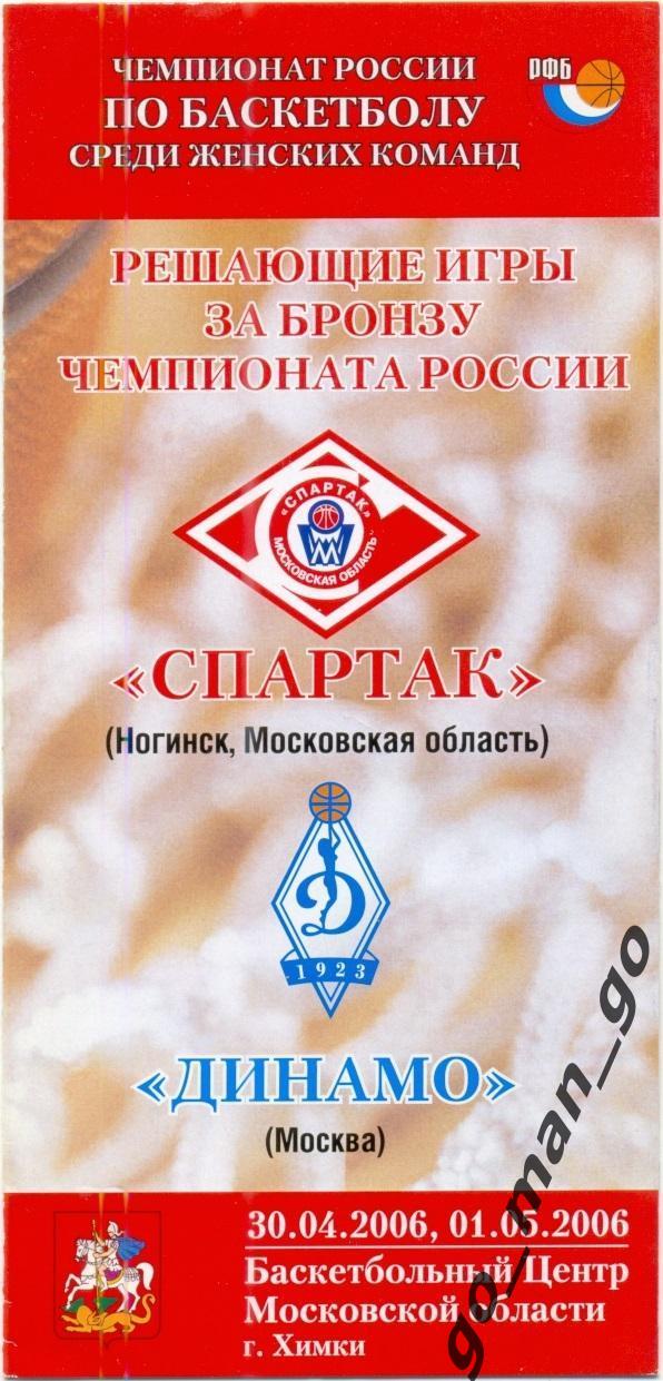 СПАРТАК Ногинск Московская область – ДИНАМО Москва 30.04-01.05.2006, за 3 место.