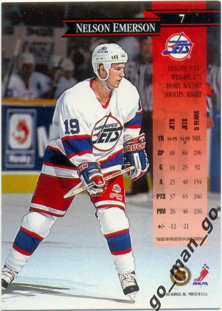 Nelson Emerson (Winnipeg Jets). Donruss NHL 1995-1996, № 7. 1