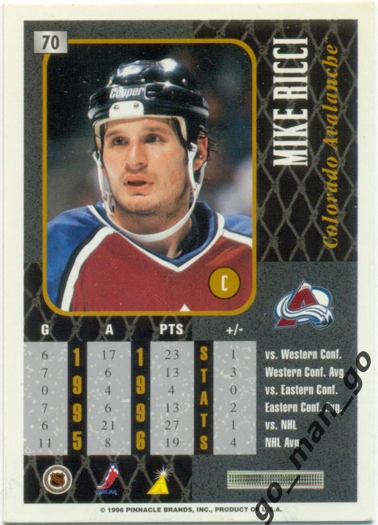 Mike Ricci (Colorado Avalanche). Pinnacle Summit NHL 1996-1997, № 70. 1