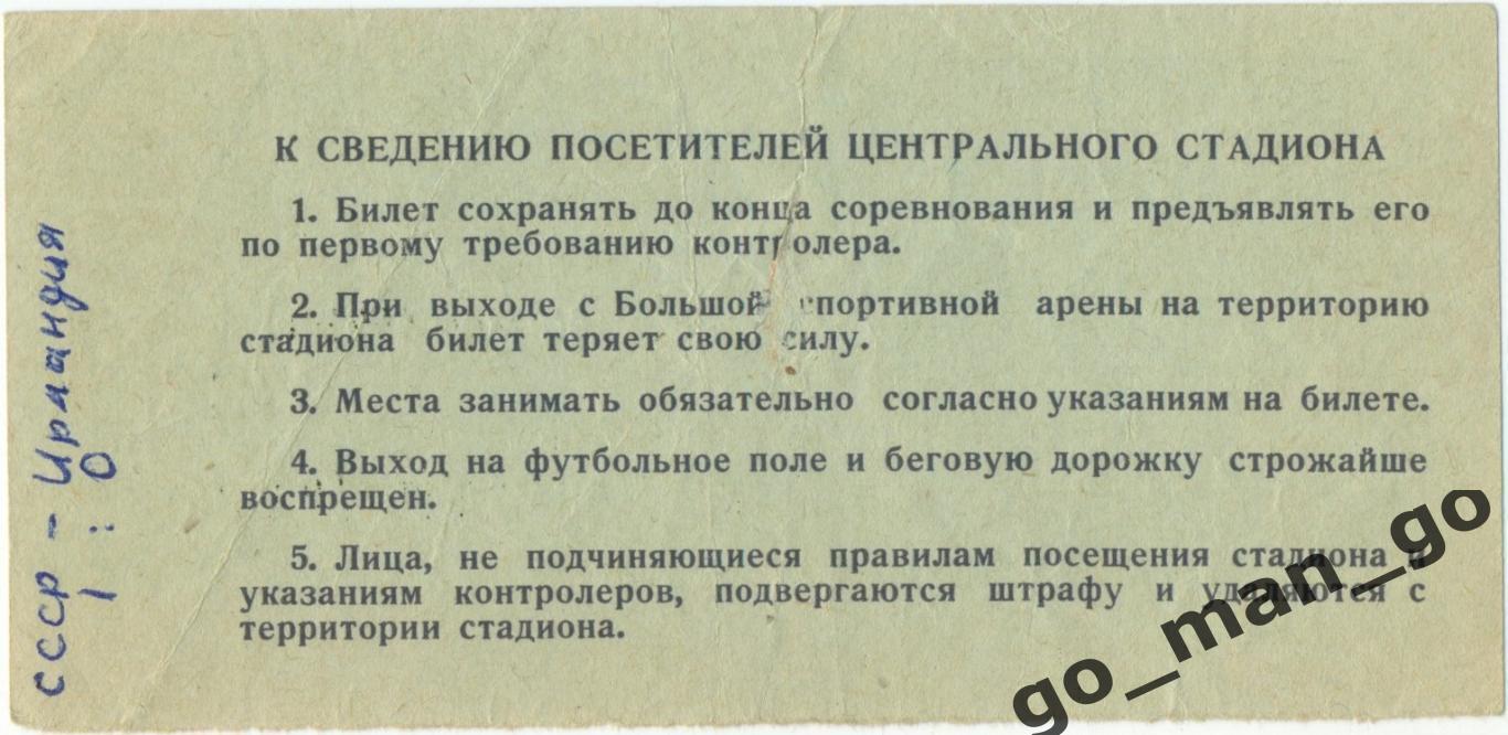 СССР сборная – ИРЛАНДИЯ сборная 13.05.1973, чемпионат мира, квалификация. 1