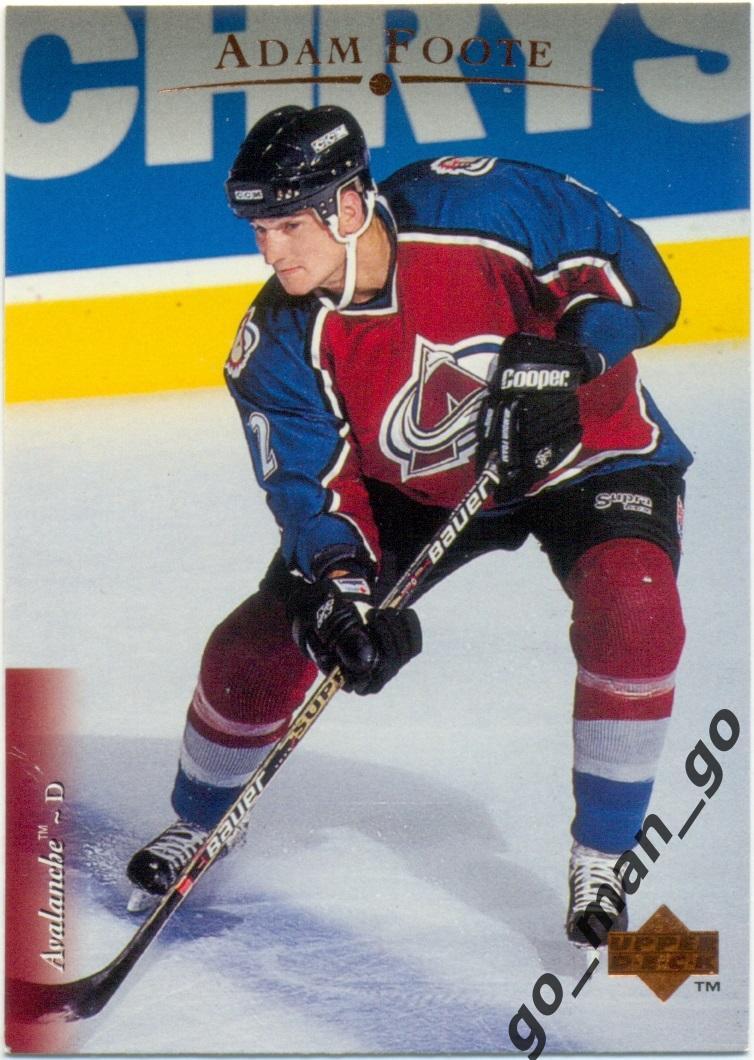 Adam Foote (Colorado Avalanche). Upper Deck NHL 1995-1996, № 204.